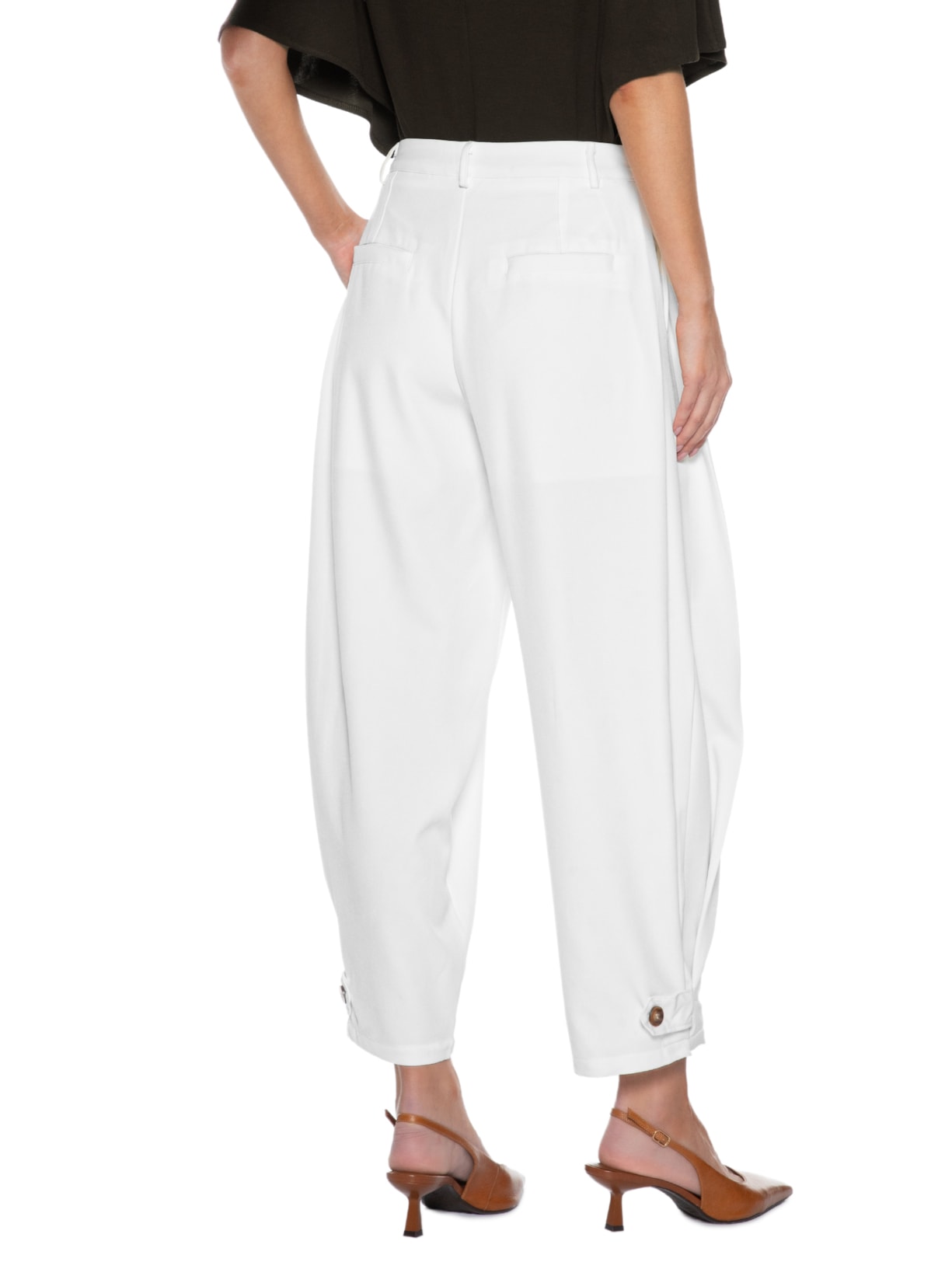 Calça Feminina Com Pregas Branco '2Essential