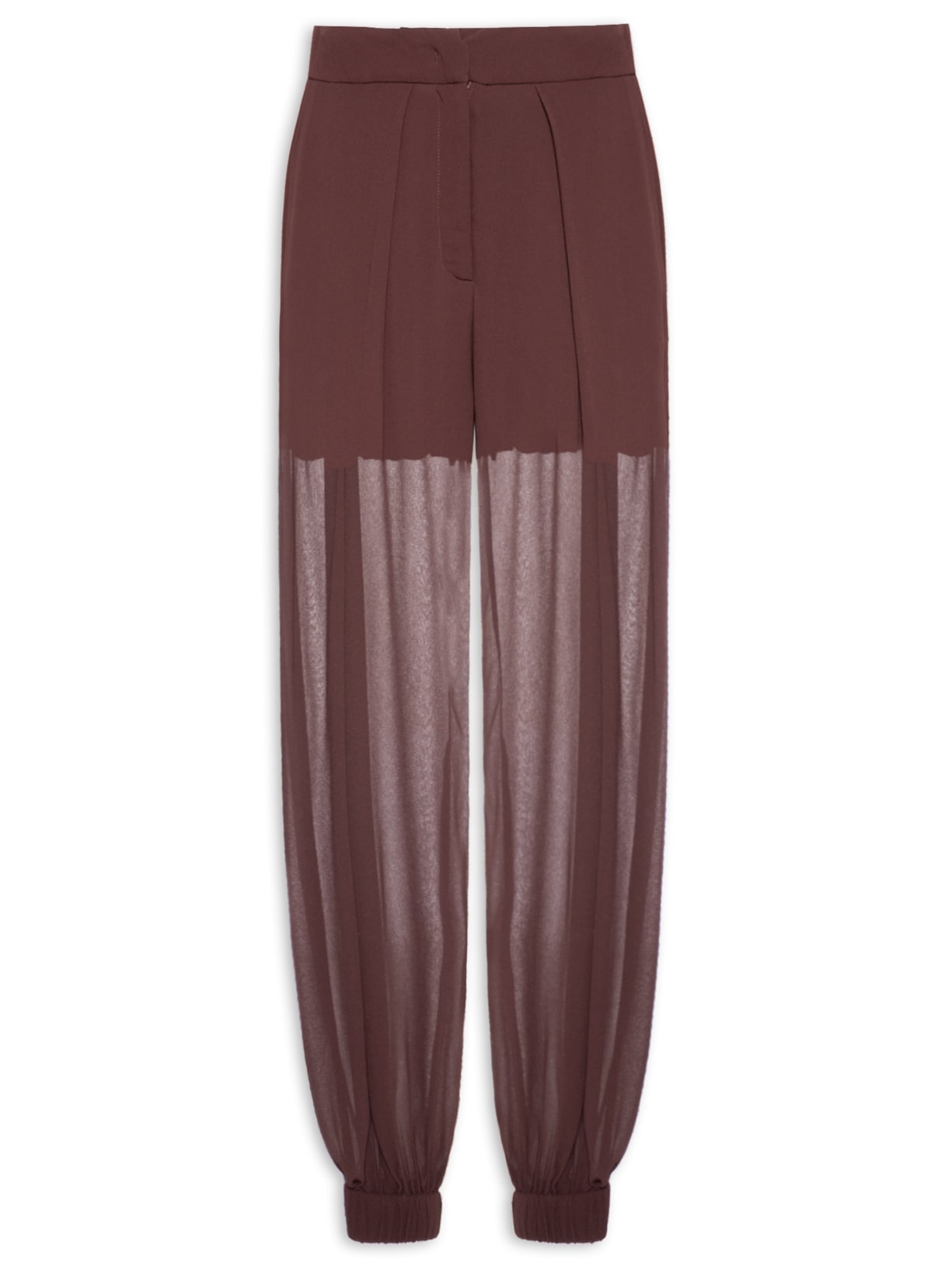 Calça Feminina Com Pregas Marrom Animale