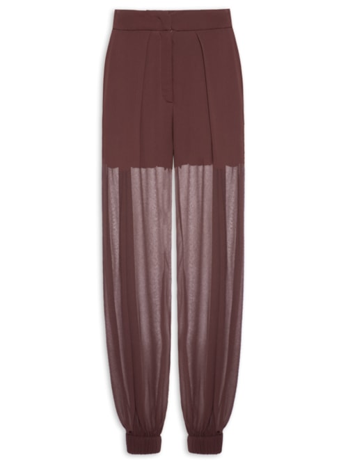 Calça Feminina Com Pregas - Marrom