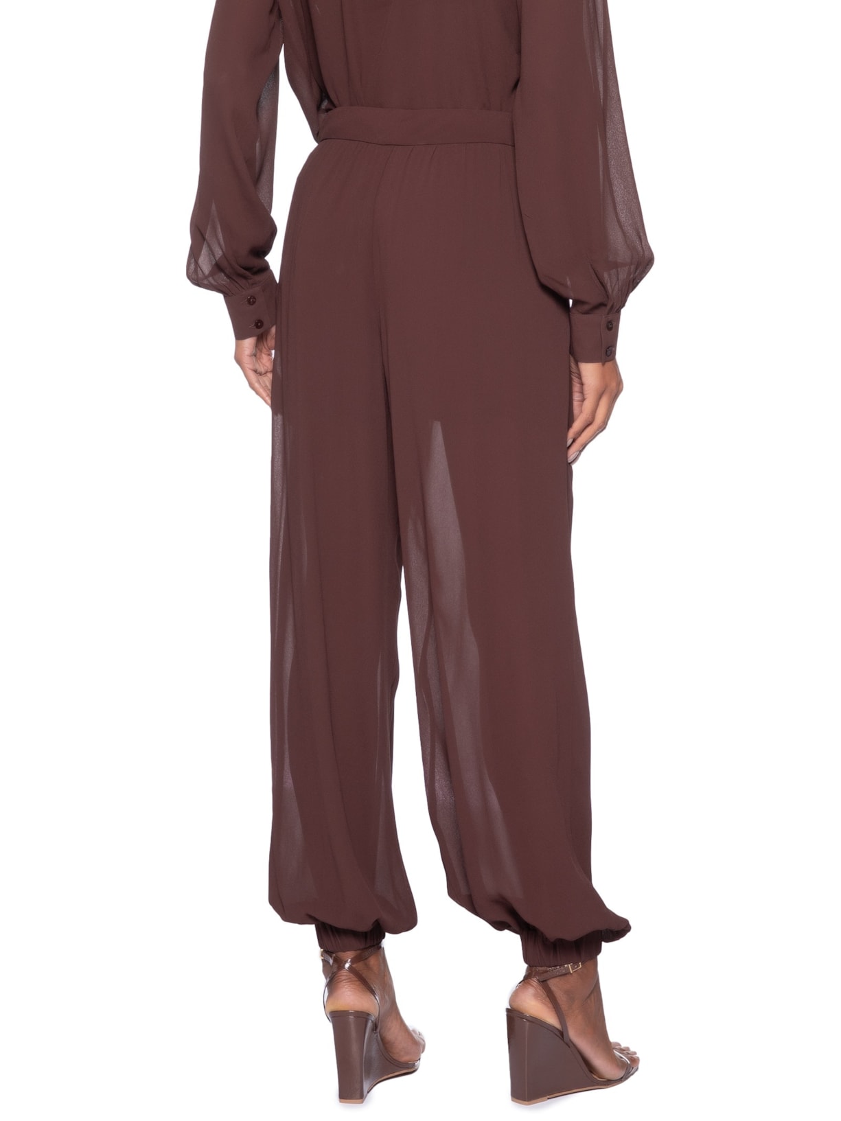 Calça Feminina Com Pregas Marrom Animale