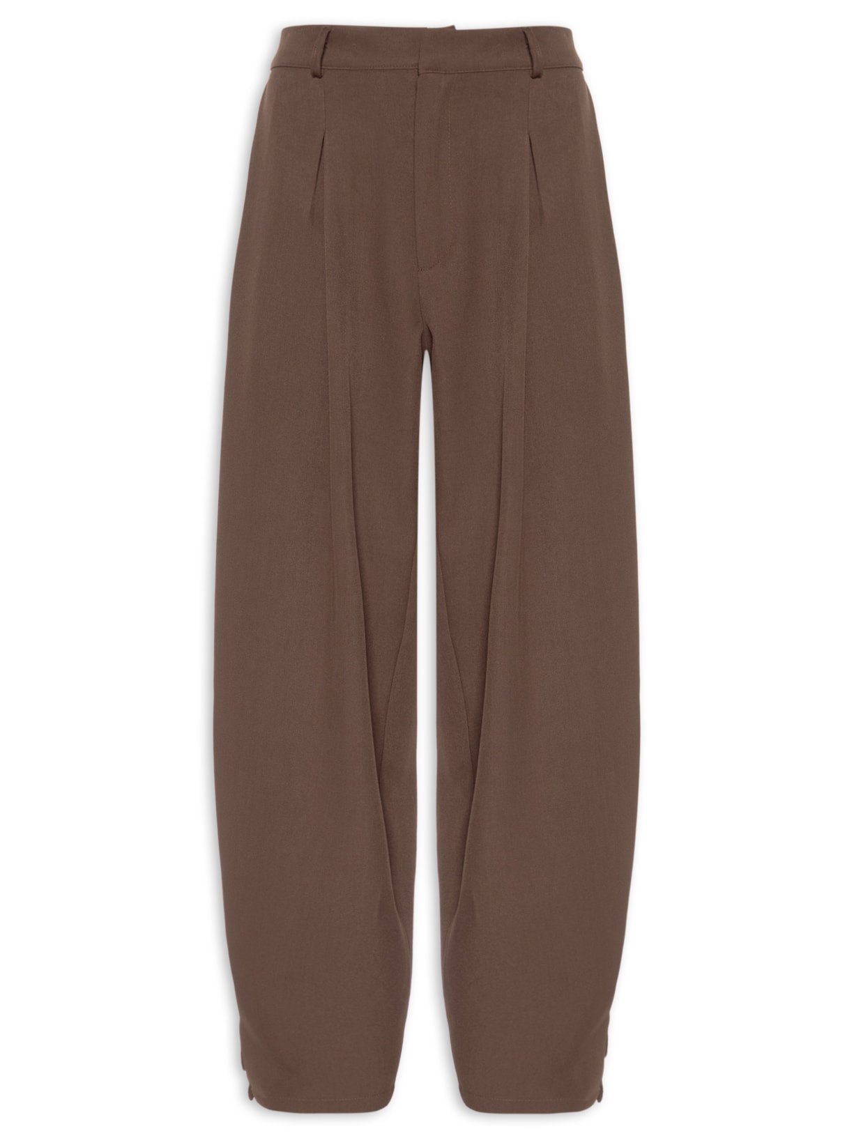 Calça Feminina Com Pregas Marrom '2Essential