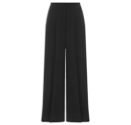 Calça Feminina Com Pregas Na Frente - Preto