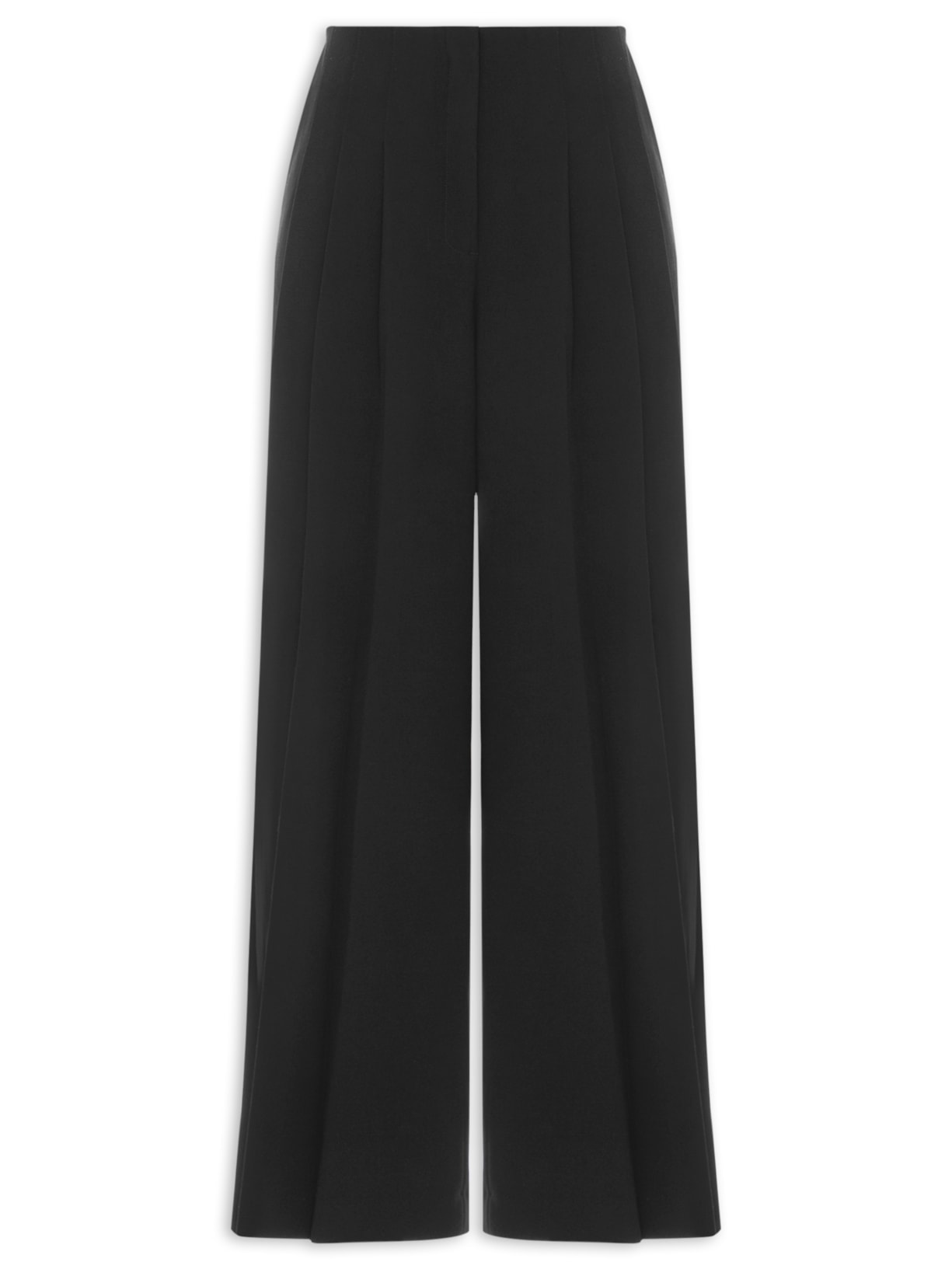 Calça Feminina Com Pregas Na Frente - Preto