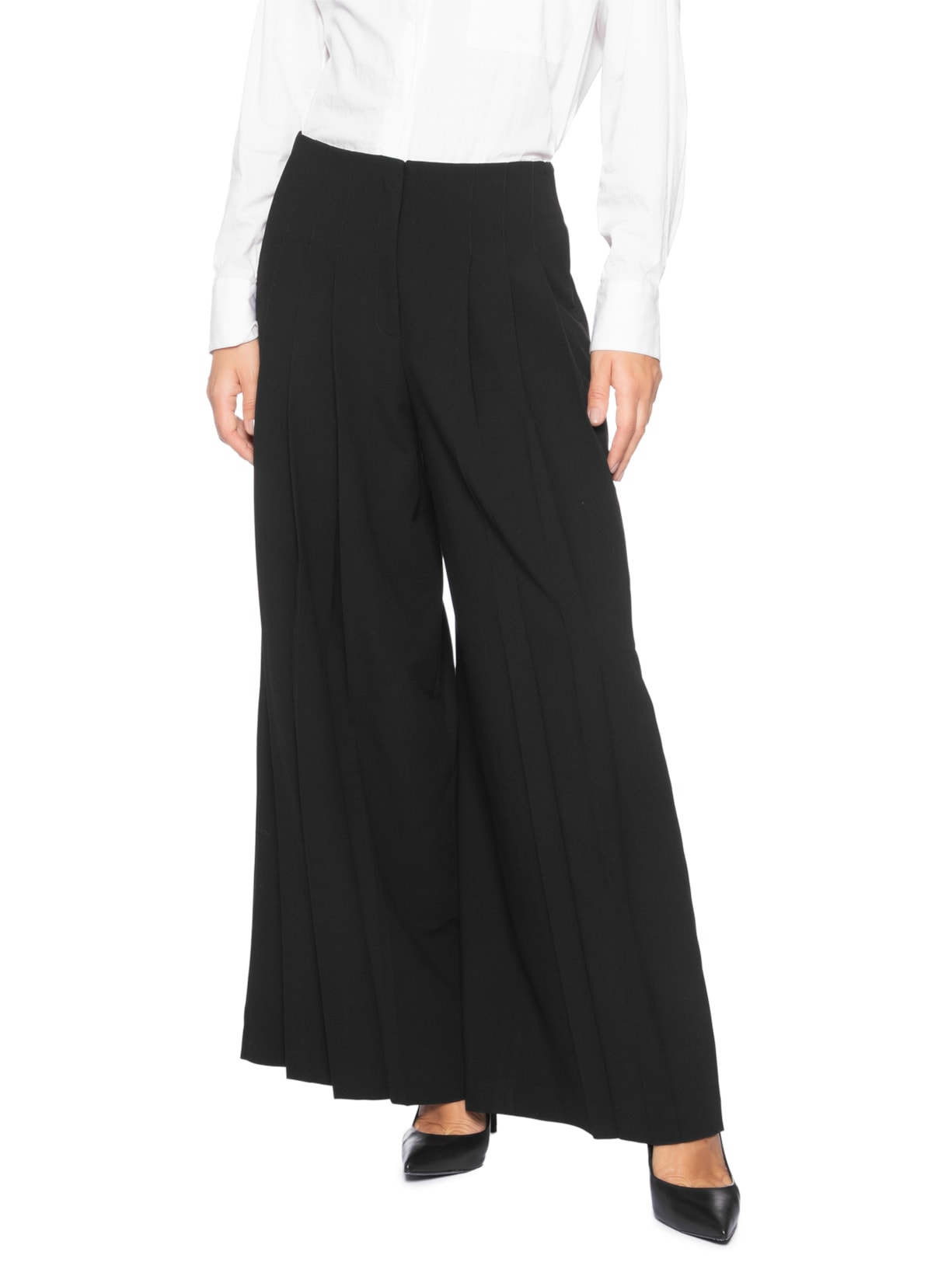 Calça Feminina Com Pregas Na Frente Preto Animale
