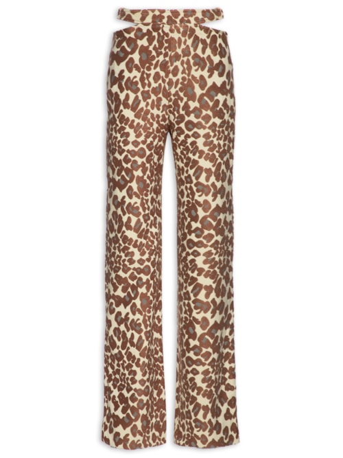 Calça Feminina Com Recorte Lateral - Animal Print
