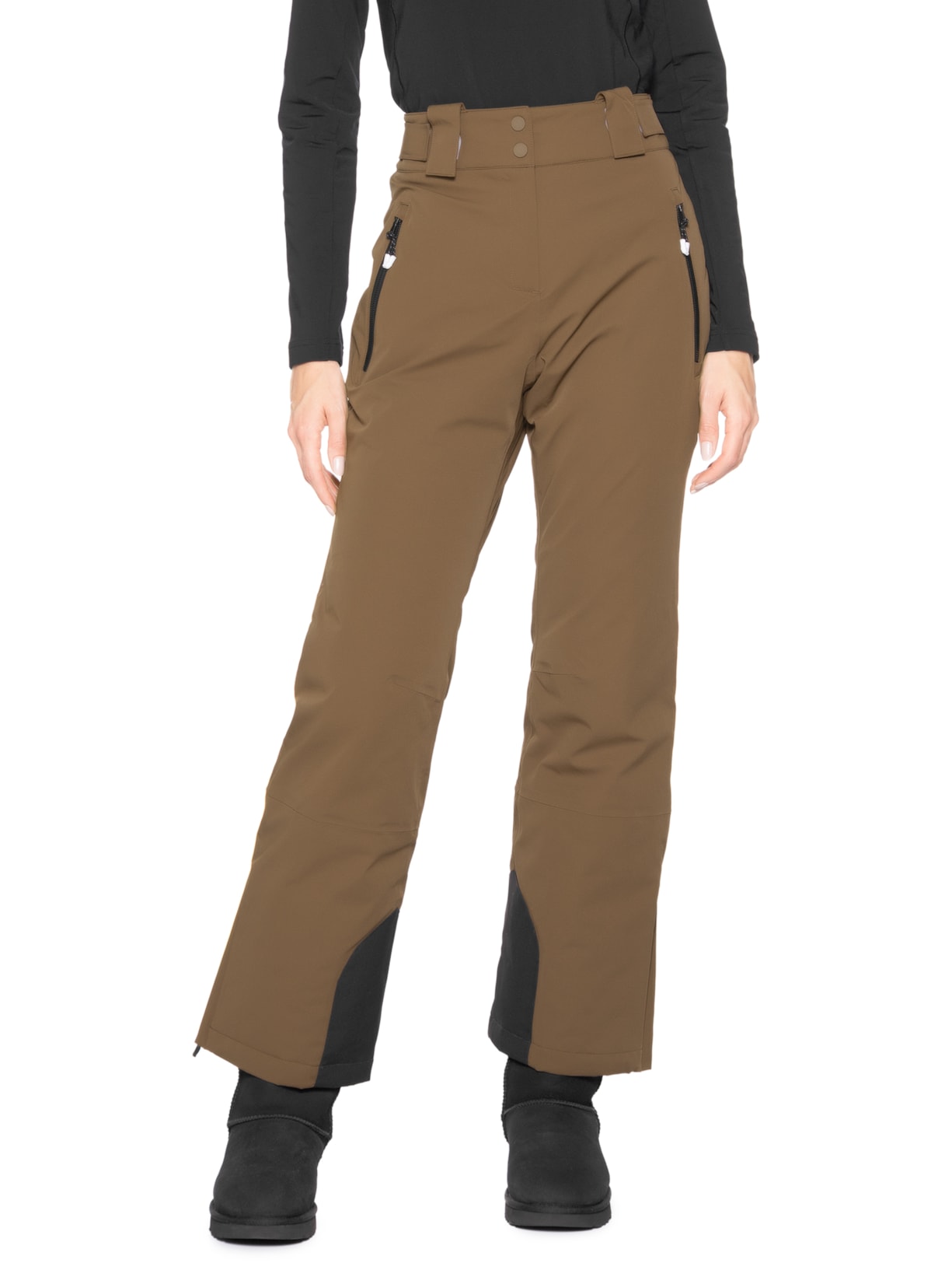 Calça Feminina Com Suspensório Marrom Ea7 Emporio Armani