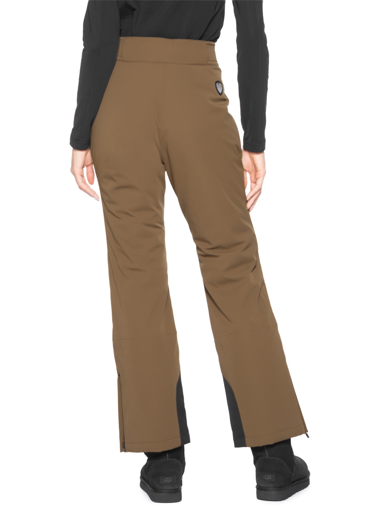 Calça Feminina Com Suspensório Marrom Ea7 Emporio Armani