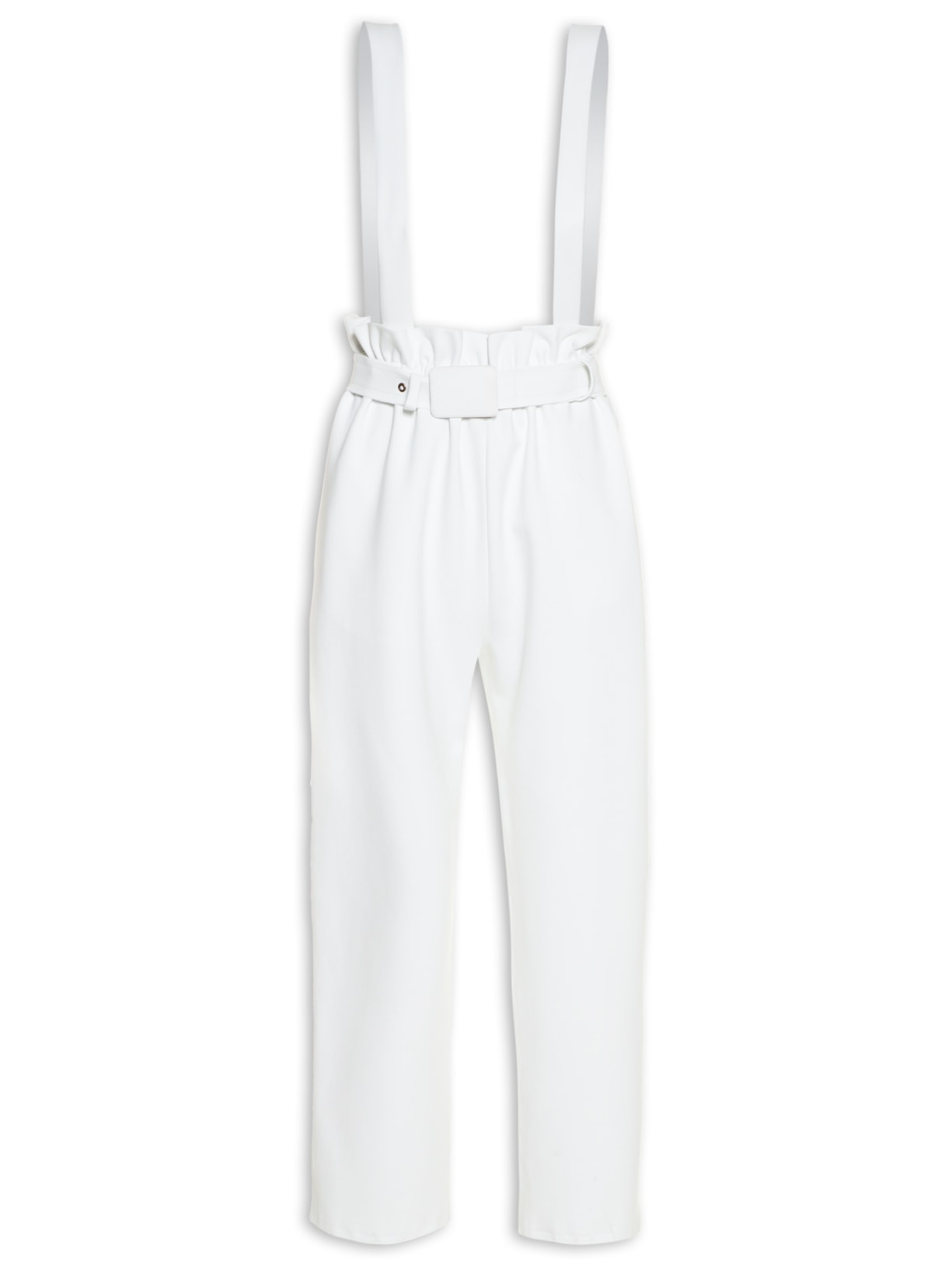 Calça Feminina Com Suspensório Neoprene - Off White