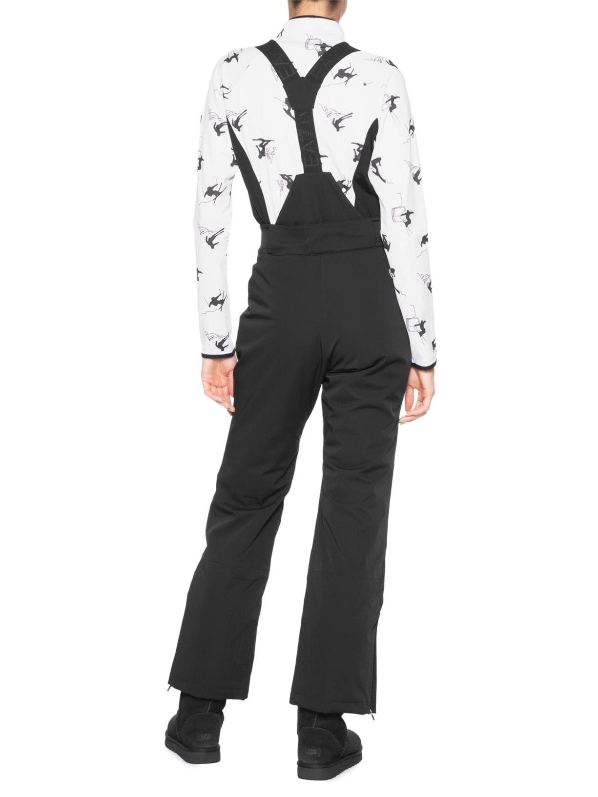 Calça Feminina Com Suspensório Preto Ea7 Emporio Armani