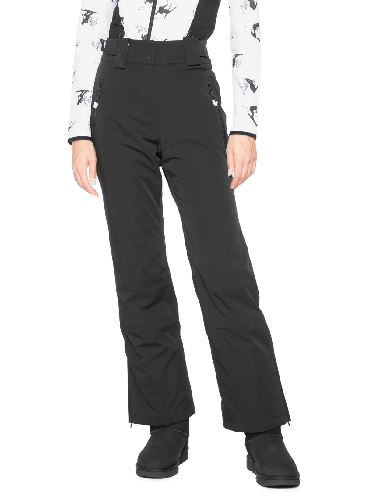 Calça Feminina Com Suspensório Preto Ea7 Emporio Armani