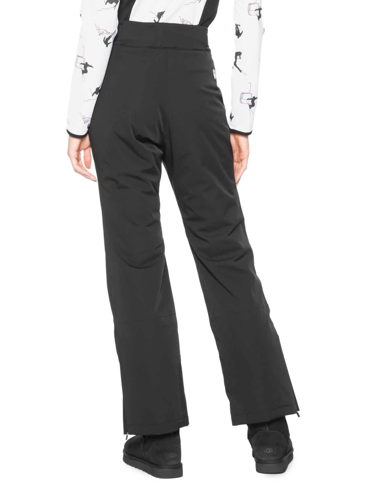 Calça Feminina Com Suspensório Preto Ea7 Emporio Armani