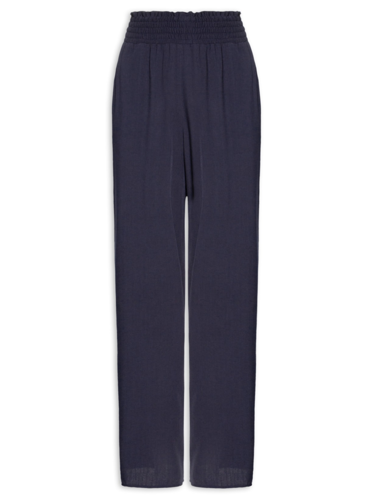 Calça Feminina Comfy Barra Larga Azul Basiq