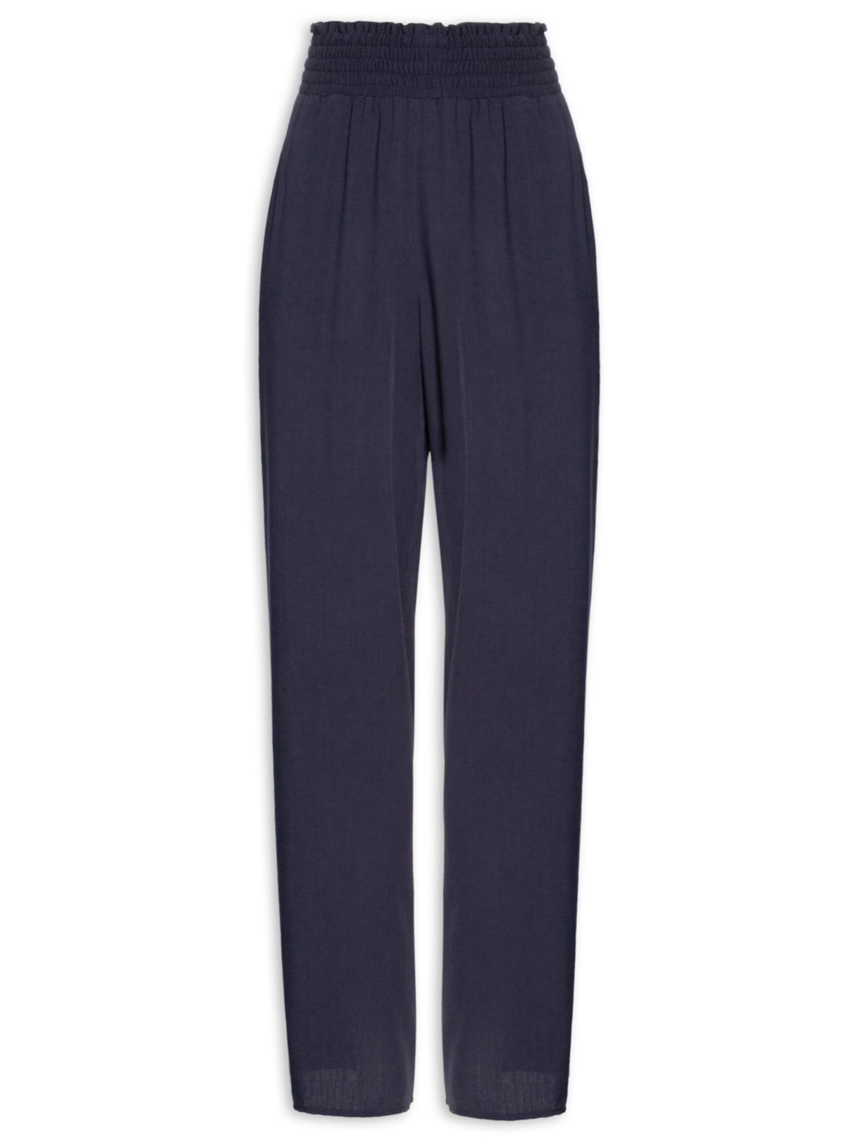 Calça Feminina Comfy Barra Larga Azul Basiq