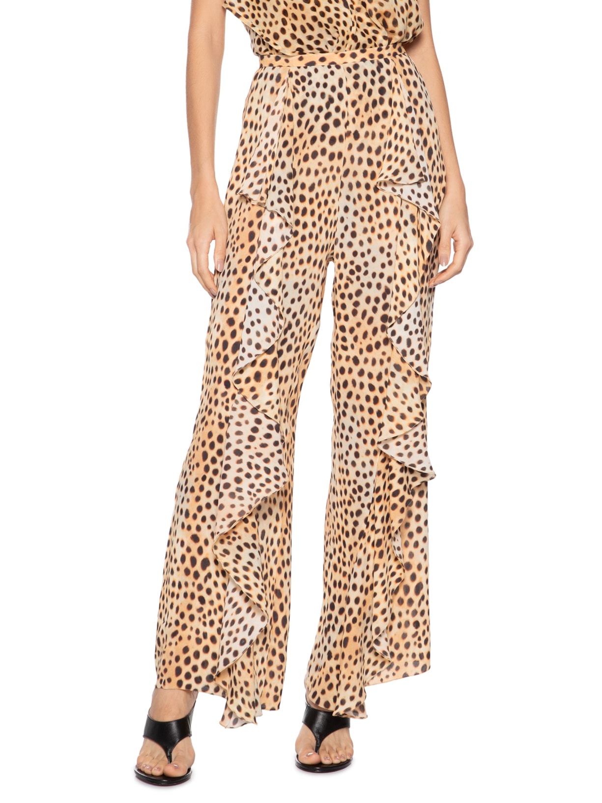 Calça Feminina Concept Marrom Onça Oasis Animal Print  Animale