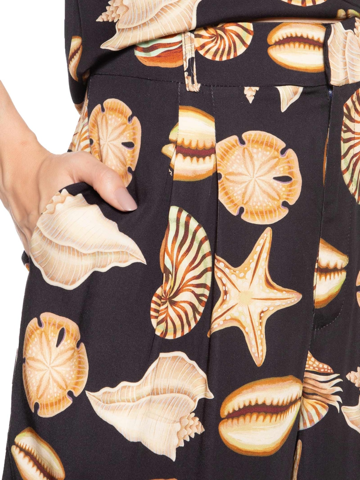 Calça Feminina Conchas Preto Farm