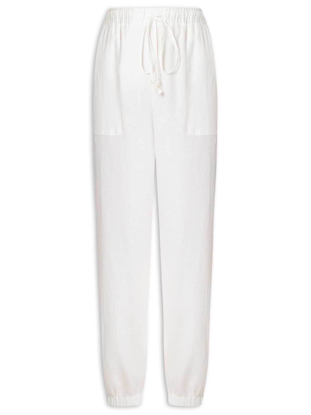 Calça Feminina Cordão Cintura Branco Dress To