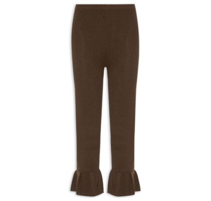 Calça Feminina Corsário Babado - Marrom
