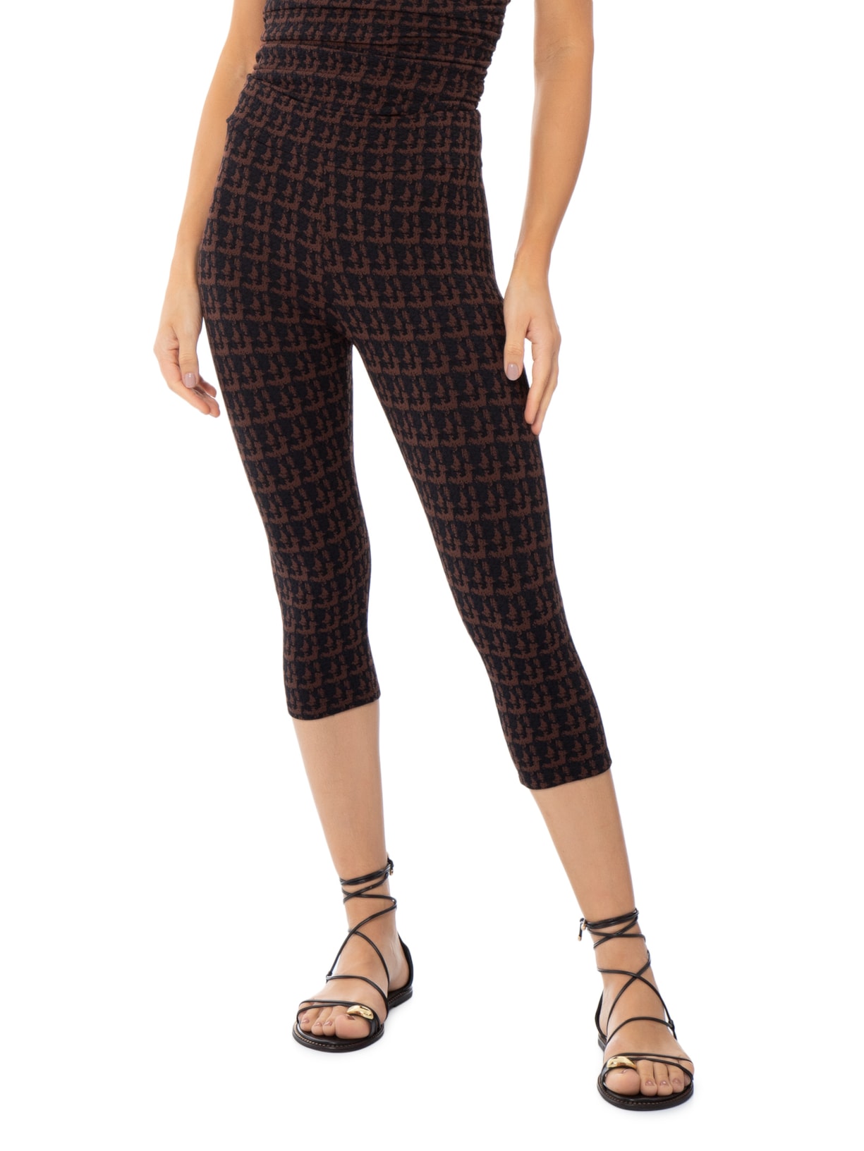 Calça Feminina Corsário Carolyne Tweed Preto August Swim