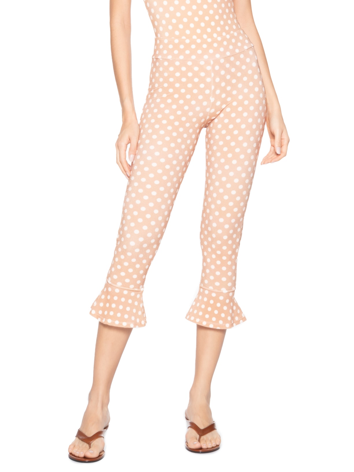 Calça Feminina Corsário Estampado Poá Joanne Marrom Shop2gether + August Swim