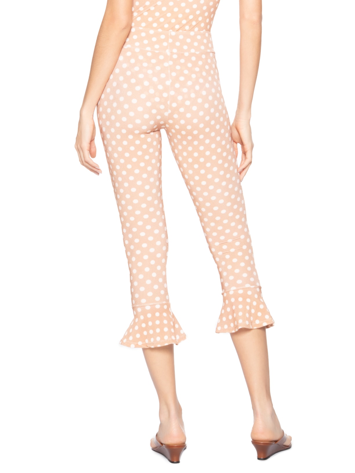 Calça Feminina Corsário Estampado Poá Joanne Marrom Shop2gether + August Swim