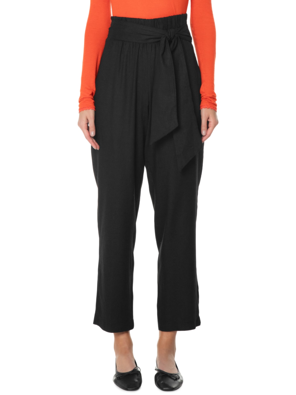 Calça Feminina Cós Amarração Preto Maria Filó