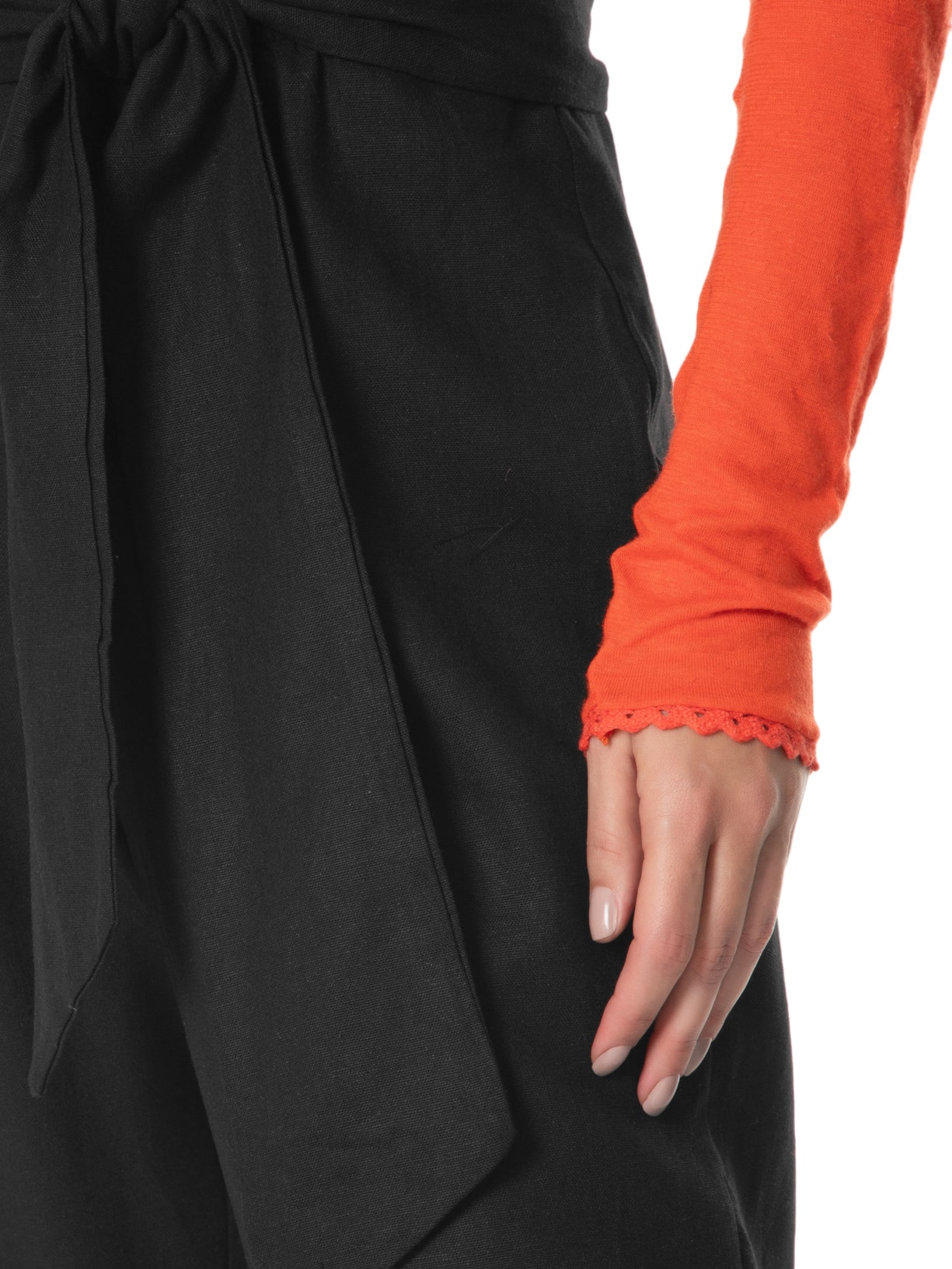 Calça Feminina Cós Amarração Preto Maria Filó