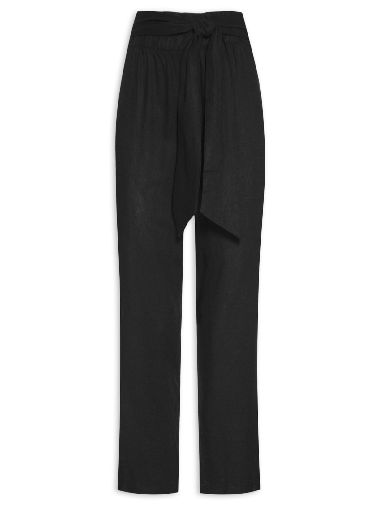 Calça Feminina Cós Amarração Preto Maria Filó