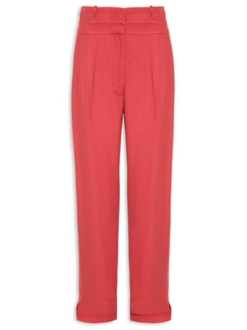 Calça Feminina Cós Duplo - Vermelho