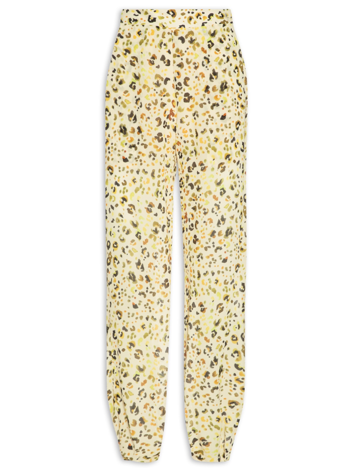 Calça Feminina Cós Elástico Aquarela Biscoito Amarelo Animale