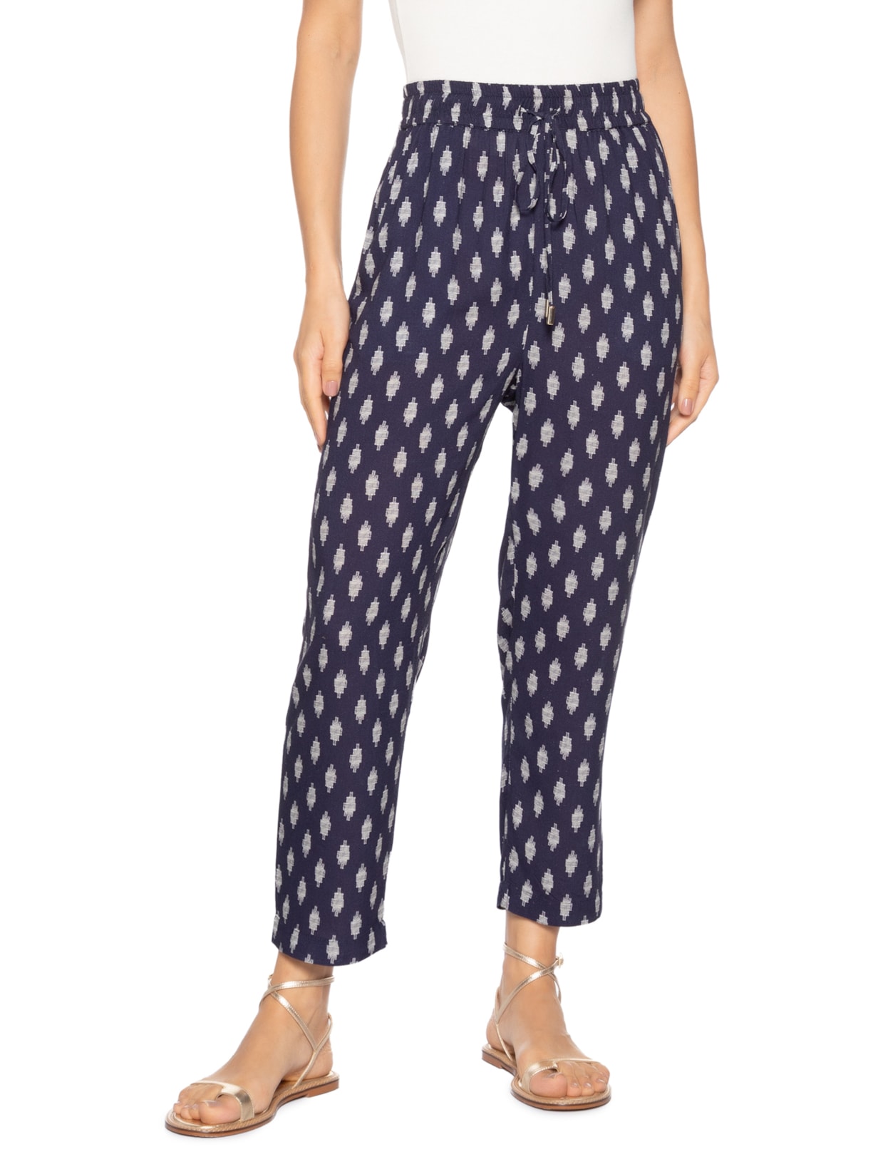 Calça Feminina Cós Elástico Azul Lenny Niemeyer