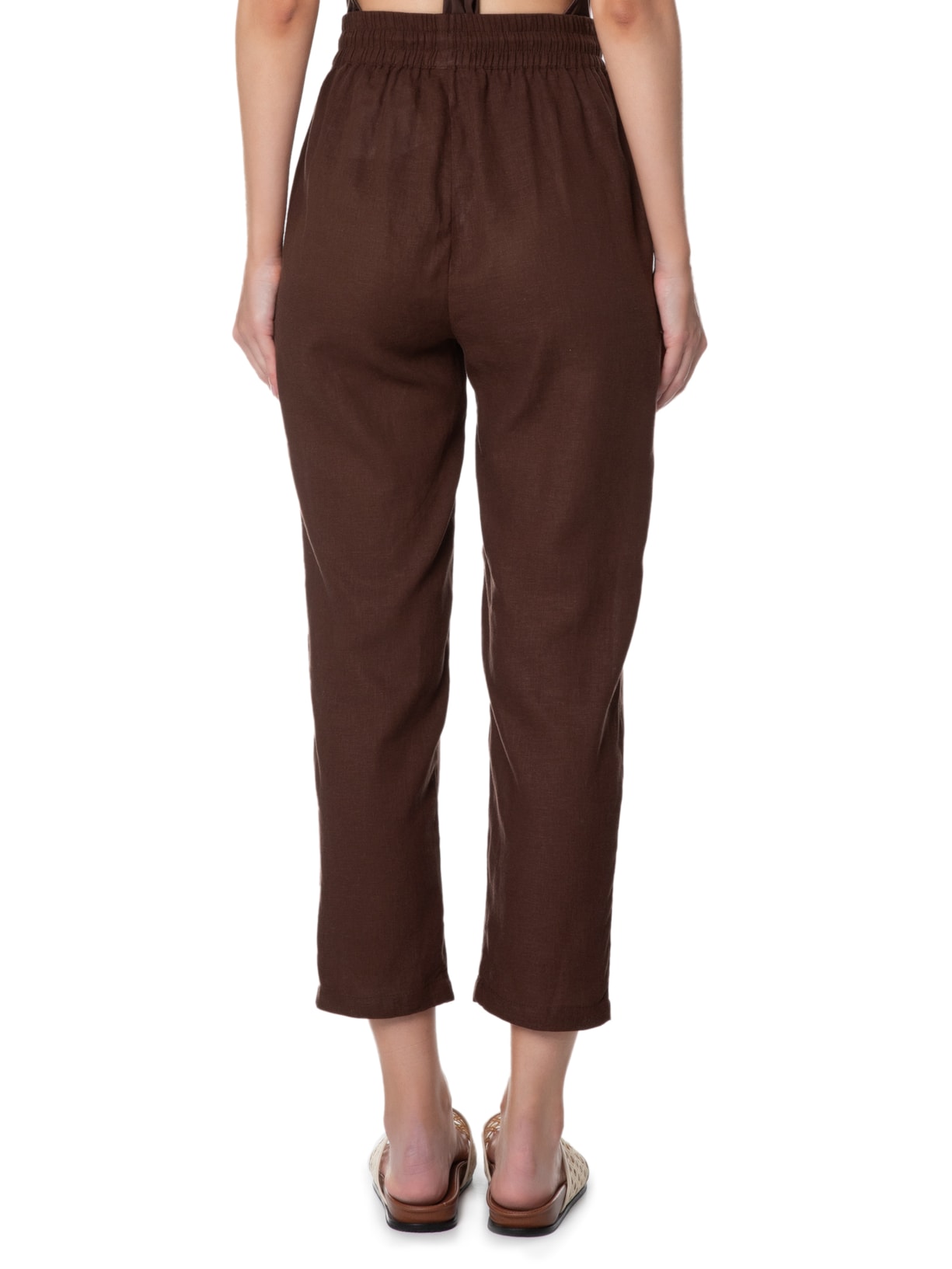 Calça Feminina Cós Elástico Marrom Lenny Niemeyer