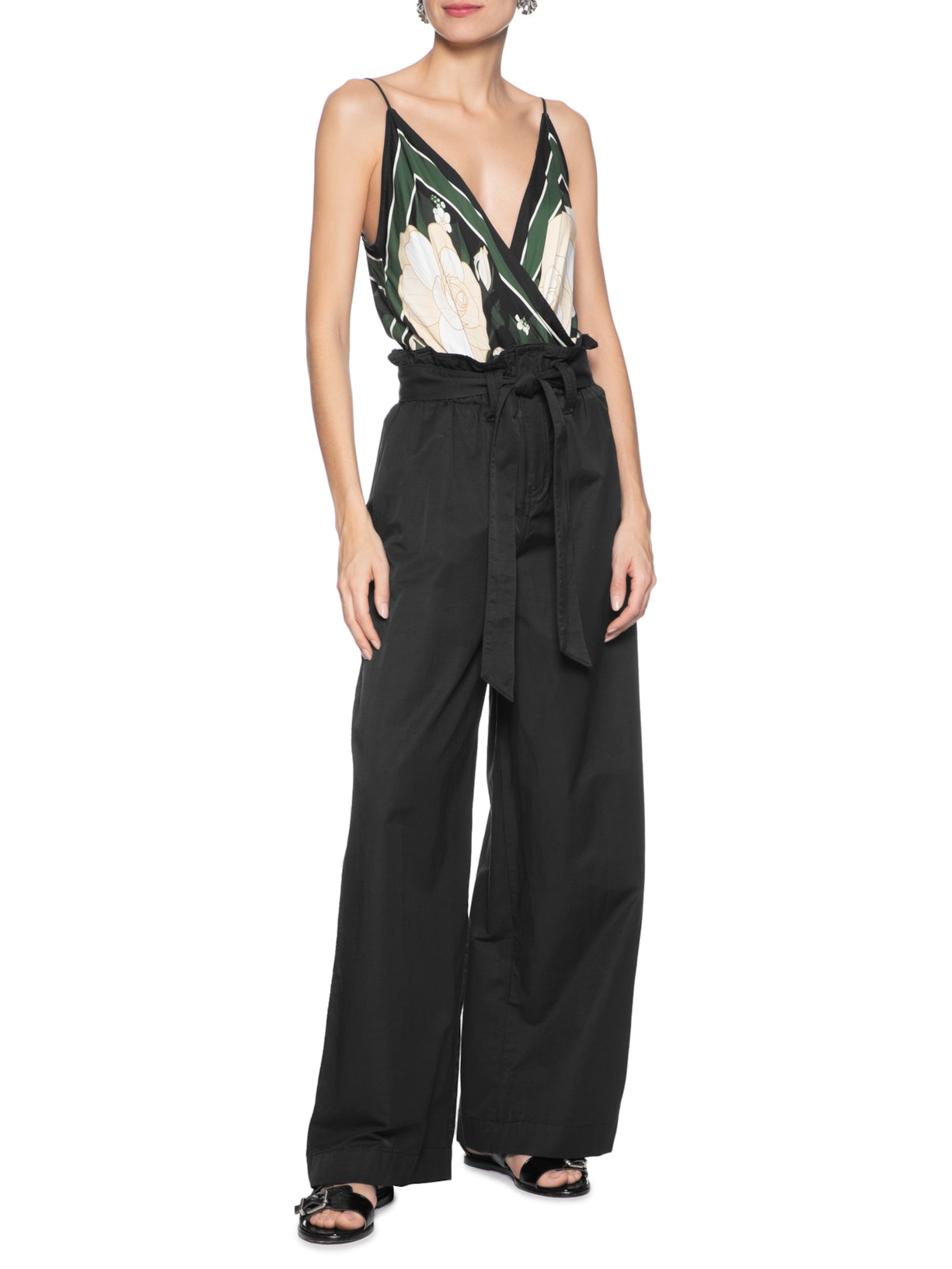 Calça Feminina Cós Faixa Reta Preto Farm