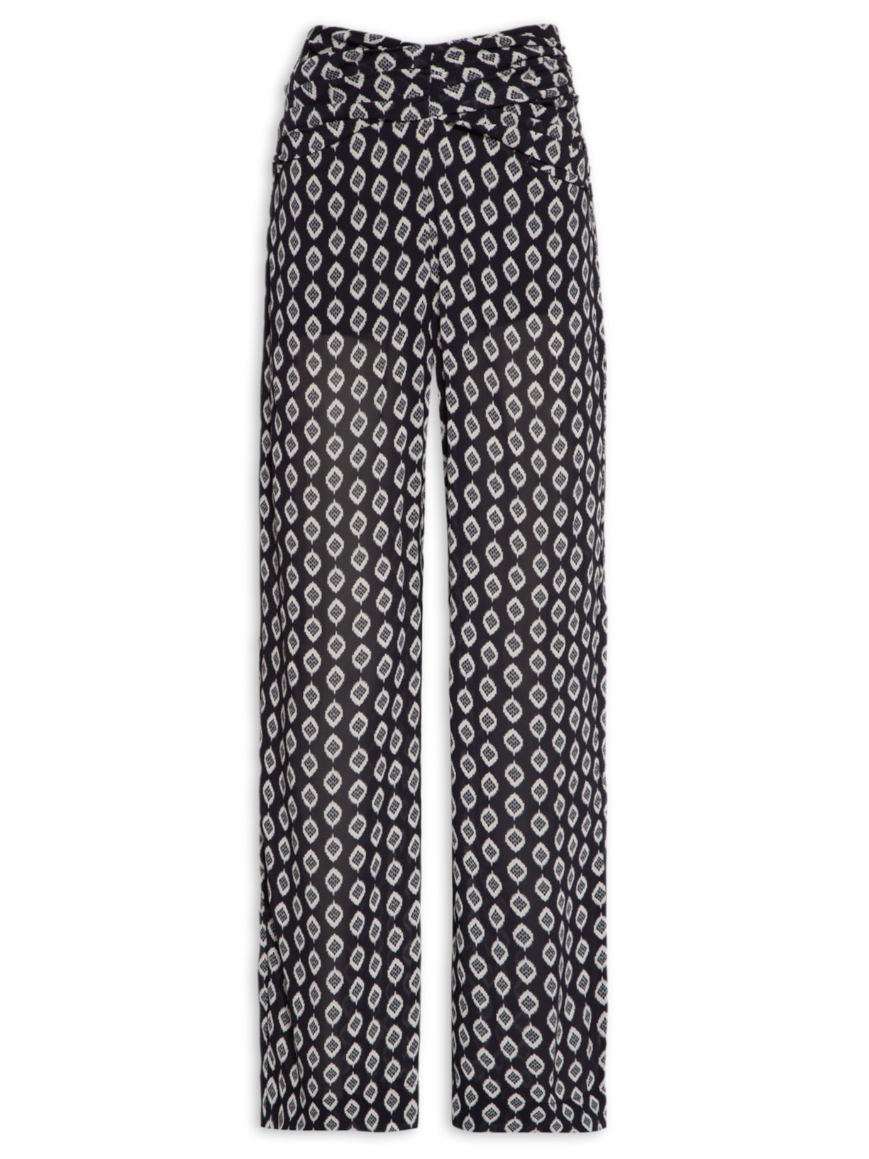 Calça Feminina Cós Franzido Pin Preto Animale