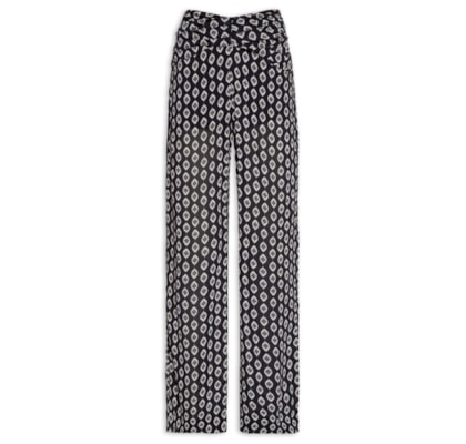 Calça Feminina Cós Franzido Pin - Preto