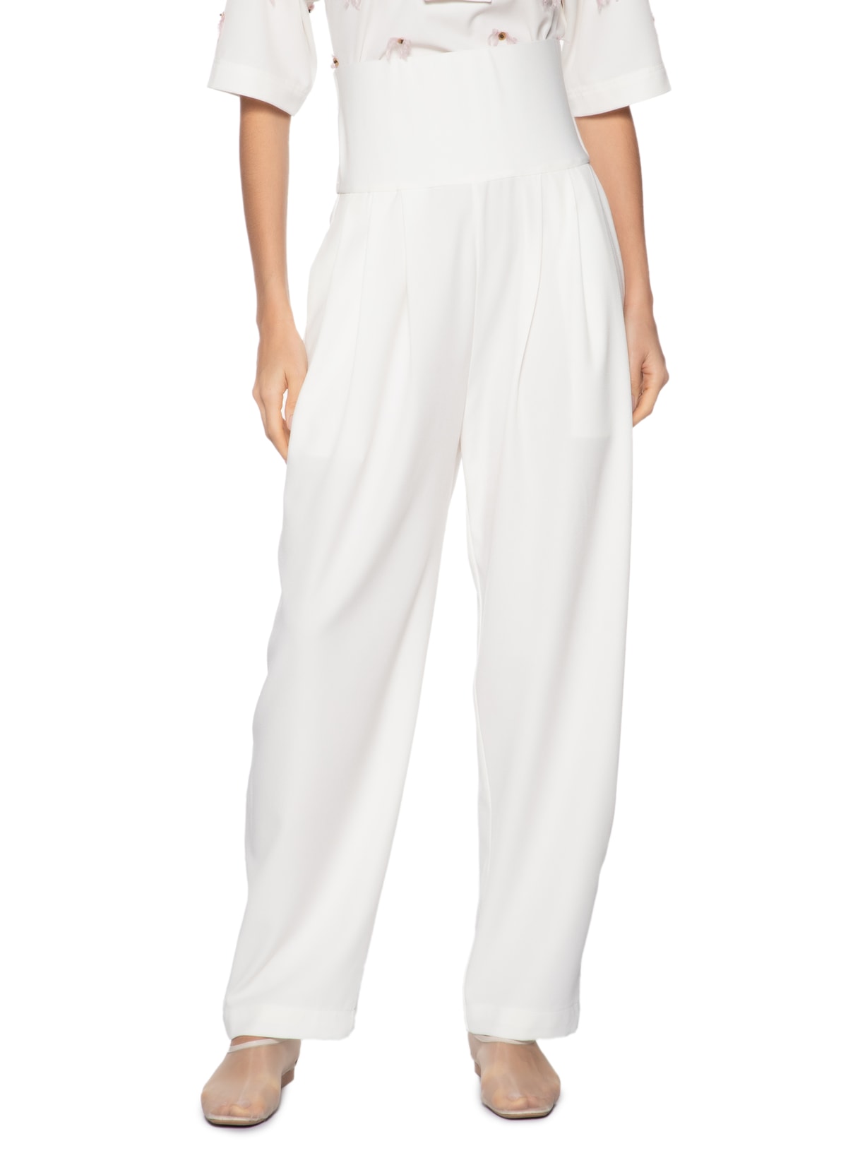 Calça Feminina Cós Largo Branco Vico Studio