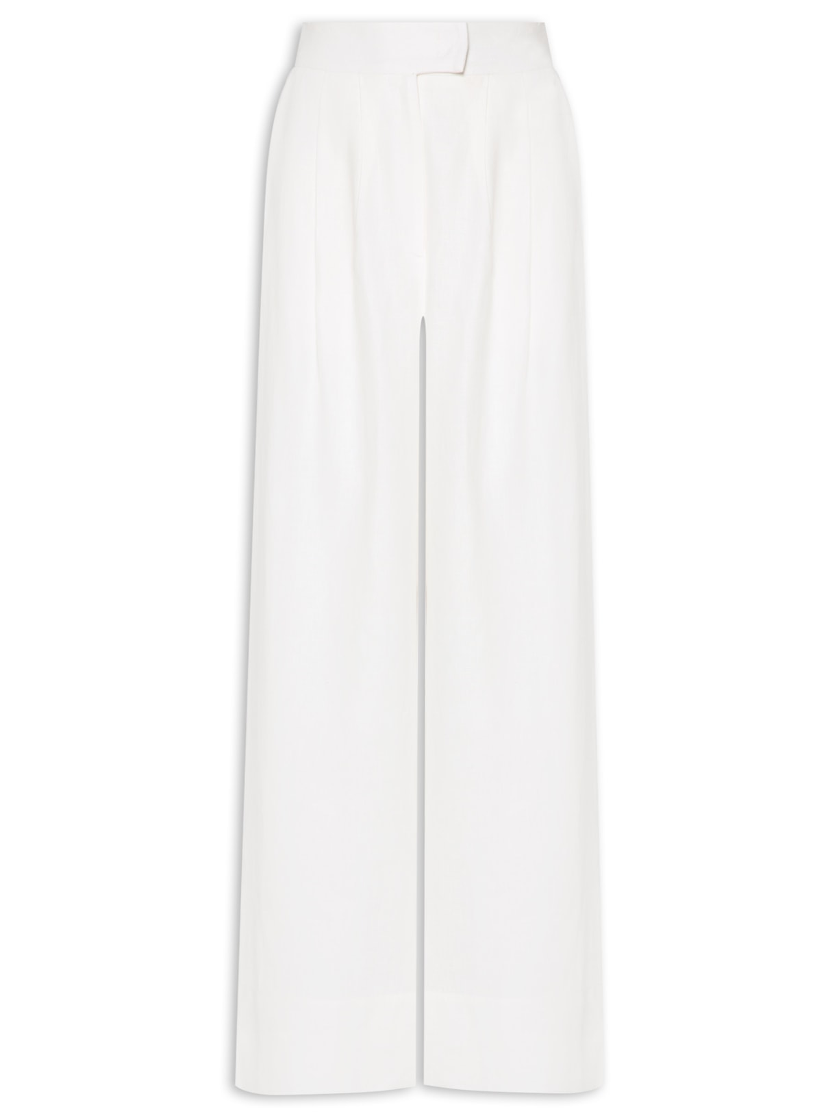 Calça Feminina Cós Pespontado Linho - Off White