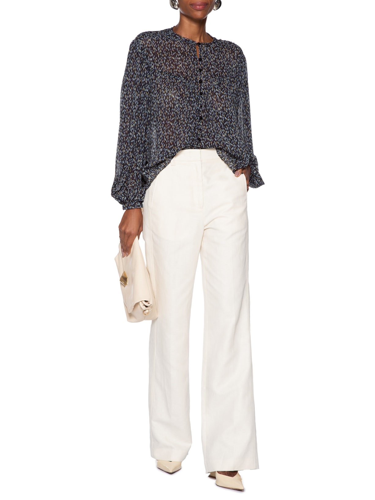 Calça Feminina Cotton Linen Off White Animale