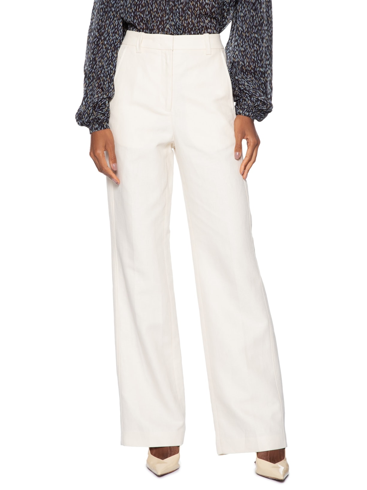 Calça Feminina Cotton Linen Off White Animale