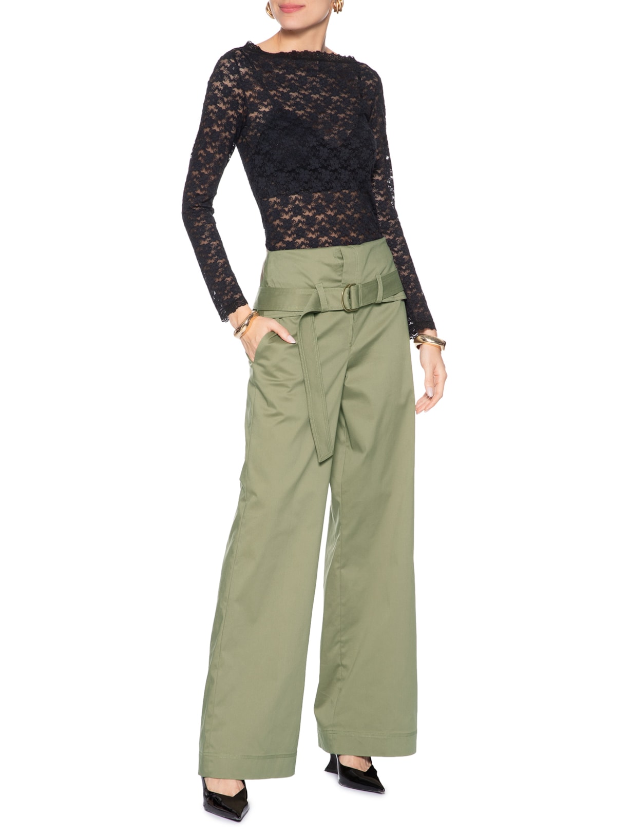 Calça Feminina Cotton Tailor Jessie Verde Nk