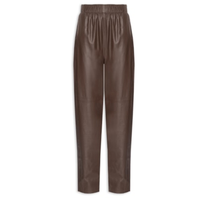Calça Feminina Couro Balloon - Marrom