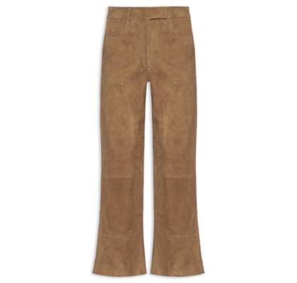 Calça Feminina Couro Chamois - Marrom