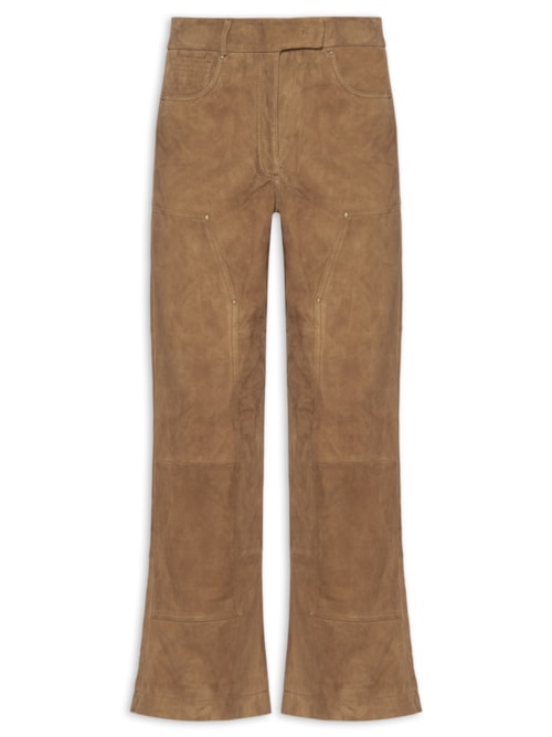 Calça Feminina Couro Chamois - Marrom
