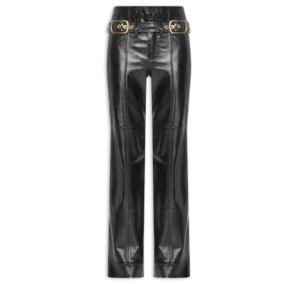 Calça Feminina Couro Kylie - Preto