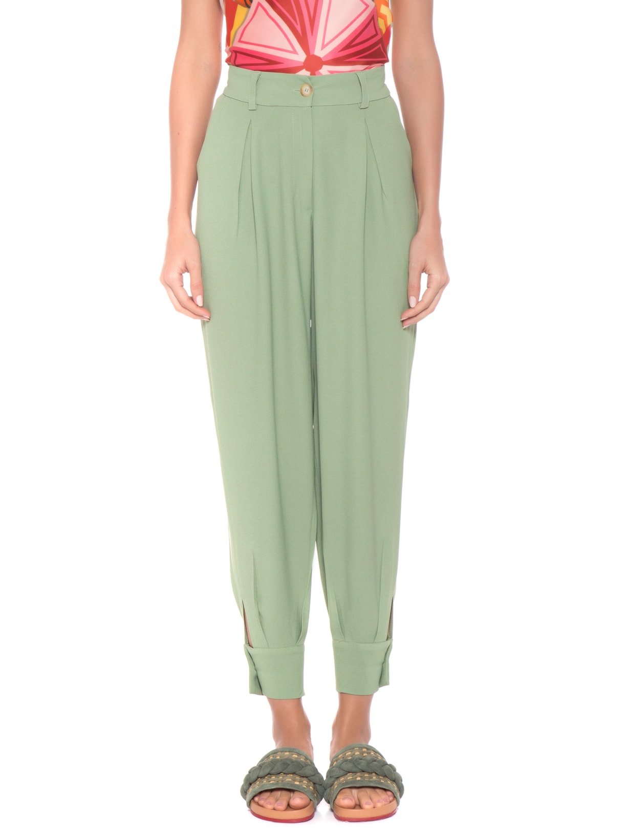 Calça Feminina Crepe Baloon Verde '2Essential