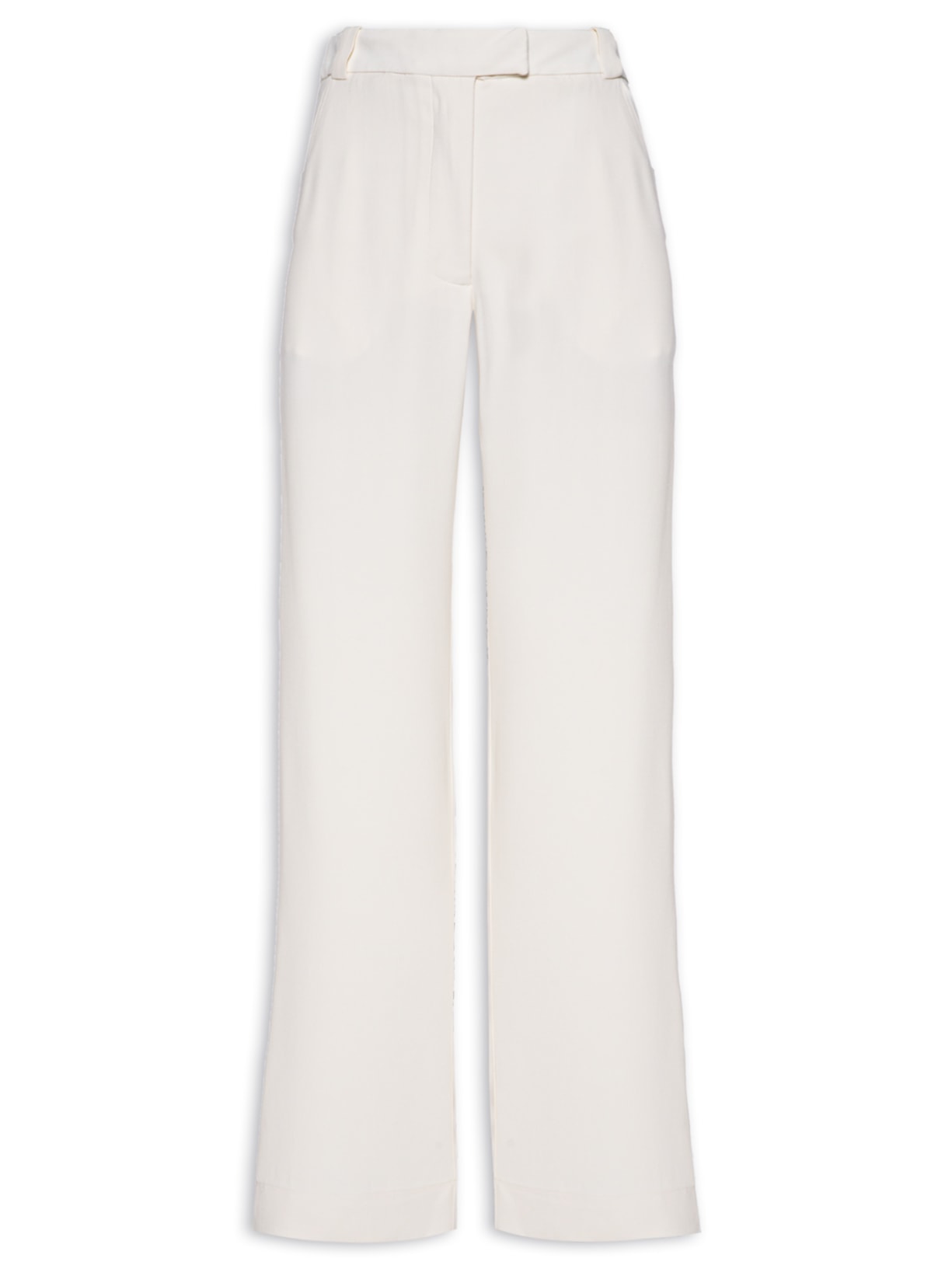 Calça Feminina Crepe Cintura Baixa Alfaiataria - Off White