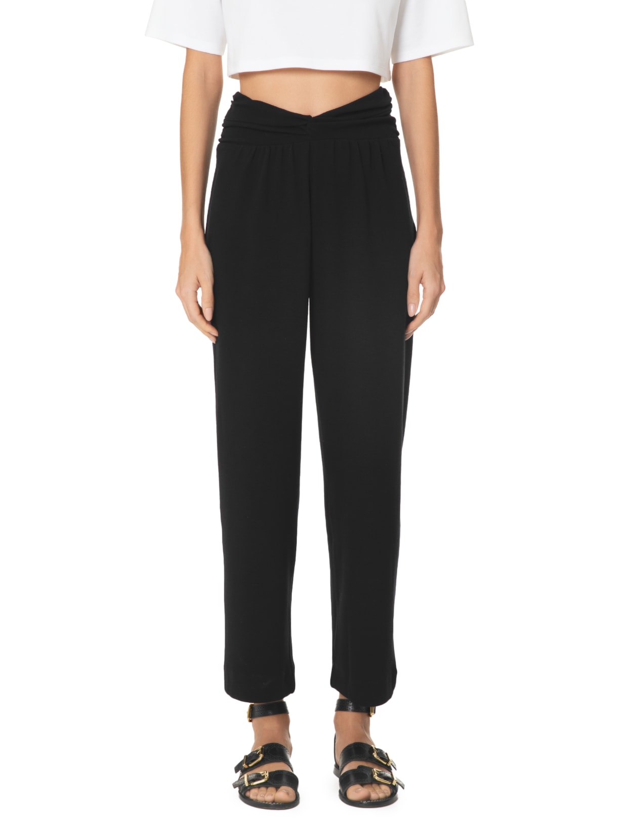 Calça Feminina Crepe Cós Torcido Preto Animale