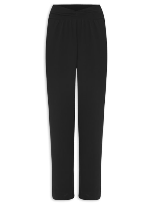 Calça Feminina Crepe Cós Torcido - Preto