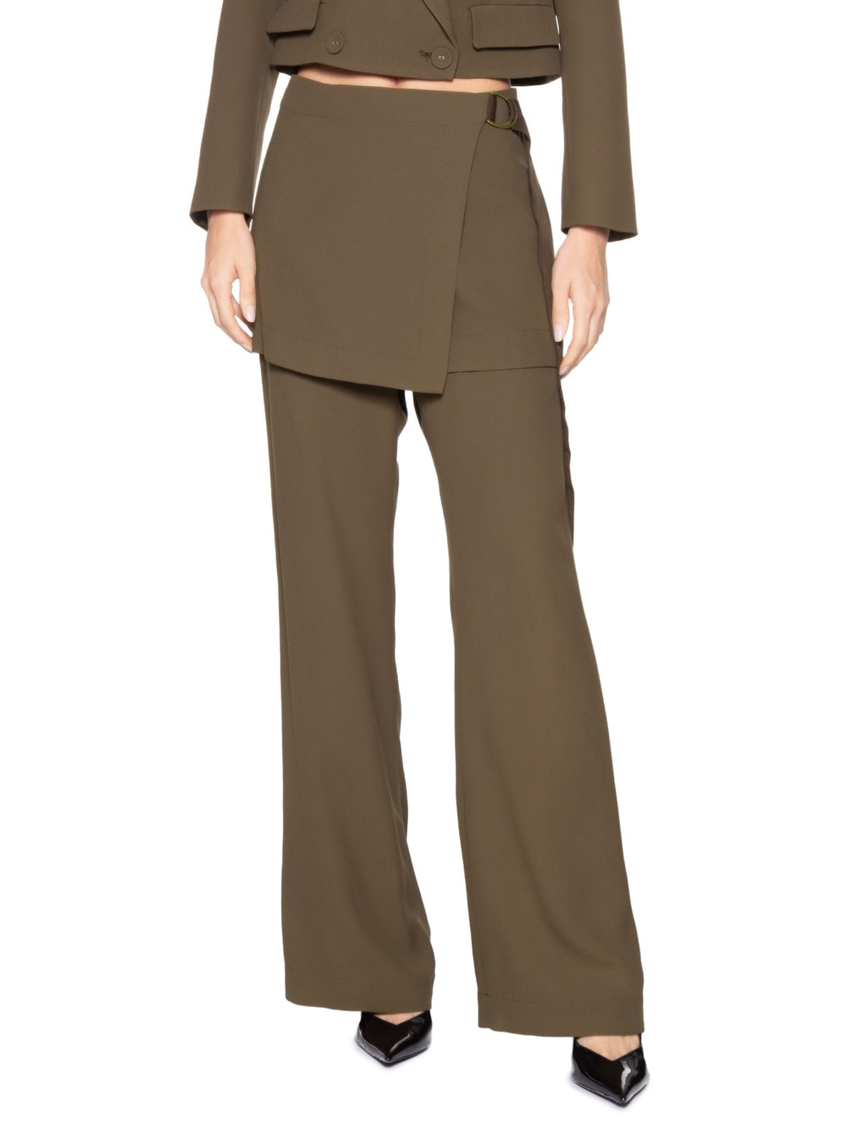 Calça Feminina Crepe Envelope Elisa Marrom Nk