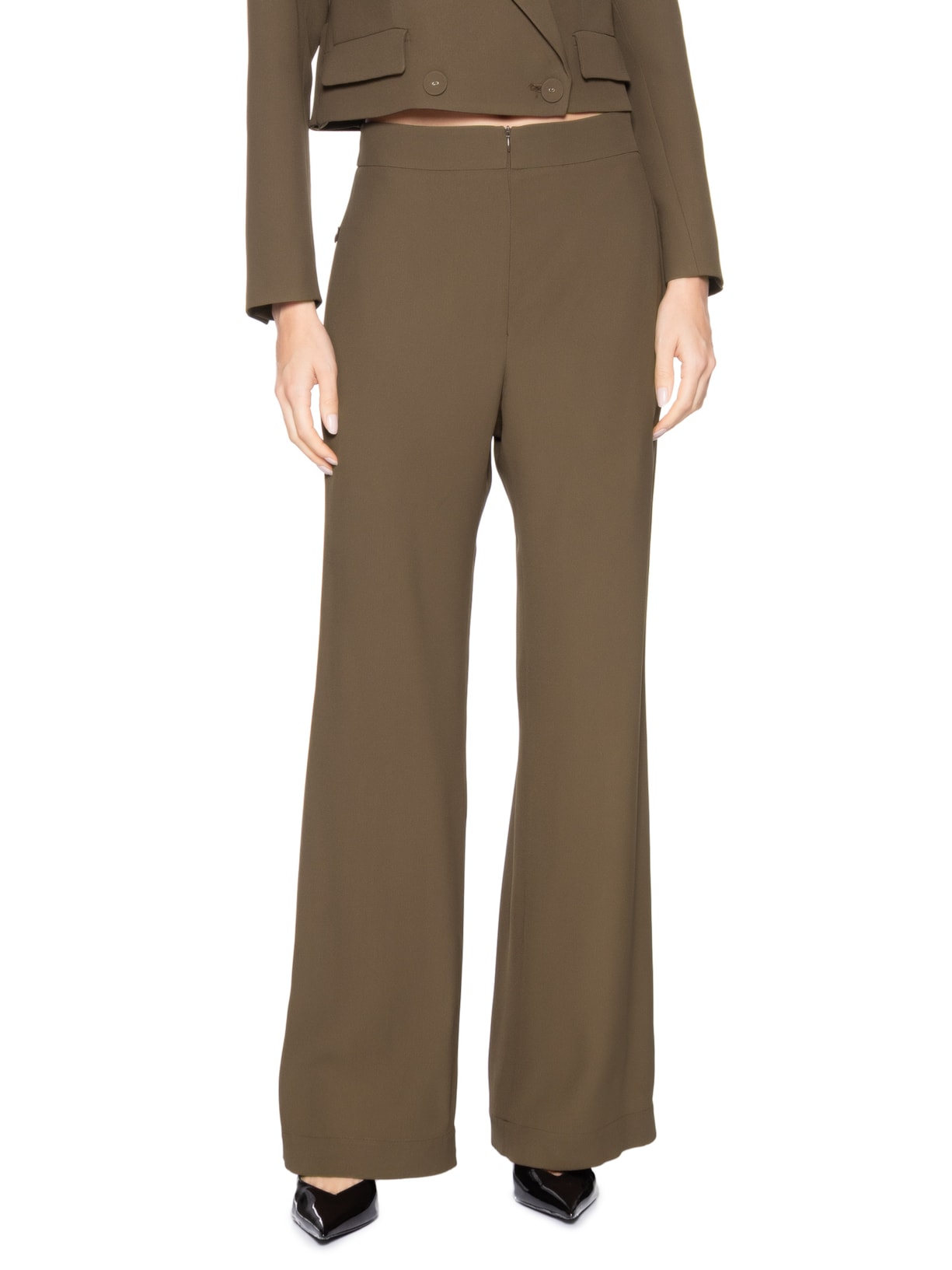 Calça Feminina Crepe Envelope Elisa Marrom Nk