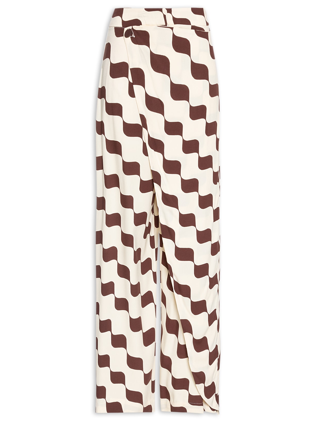 Calça Feminina Crepe Estampa Bossa Nova - Marrom